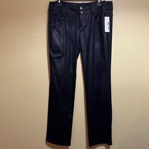NWT (31) BRENDA BEDDOME Vegan Leather Straight Leg Pants - Black - Size 31
